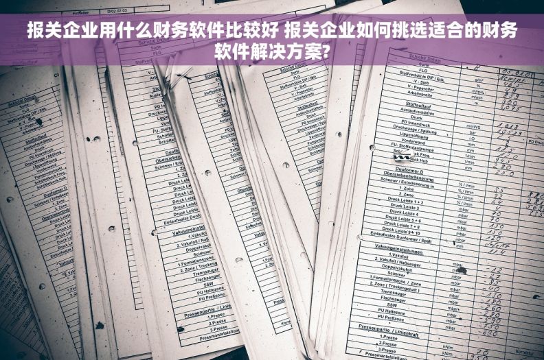 报关企业用什么财务软件比较好 报关企业如何挑选适合的财务软件解决方案?