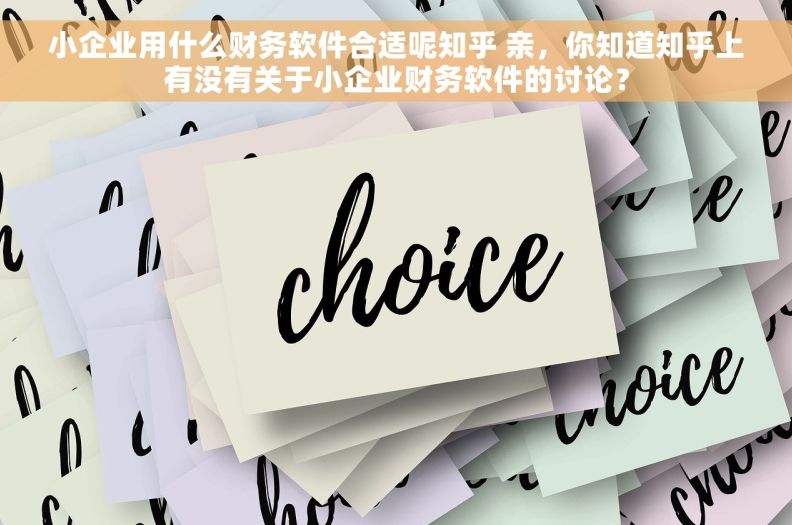 小企业用什么财务软件合适呢知乎 亲，你知道知乎上有没有关于小企业财务软件的讨论？