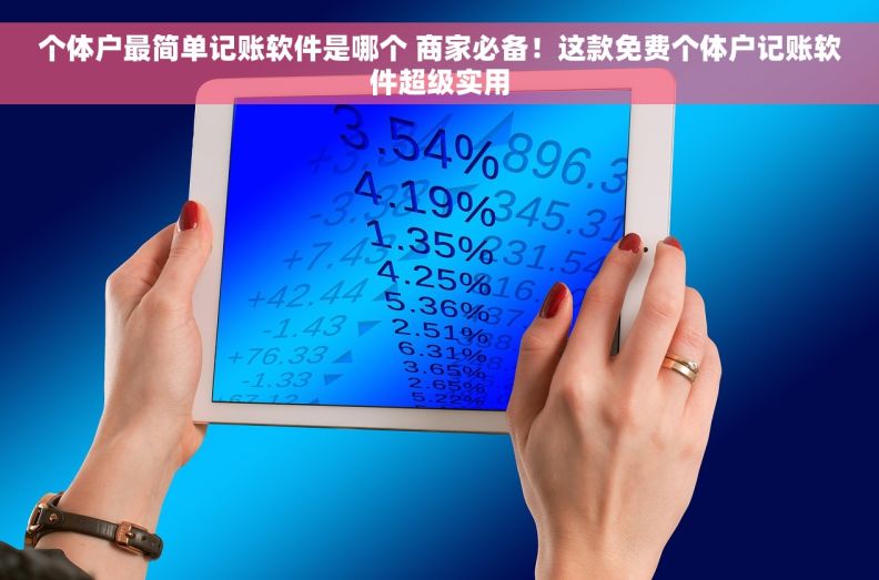 个体户最简单记账软件是哪个 商家必备！这款免费个体户记账软件超级实用