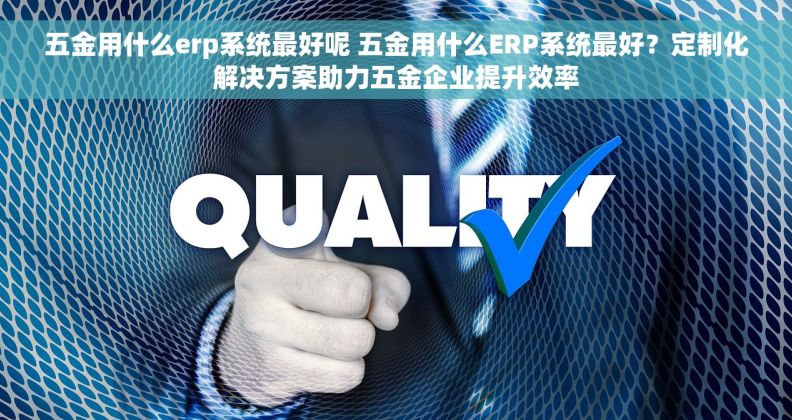 五金用什么erp系统最好呢 五金用什么ERP系统最好？定制化解决方案助力五金企业提升效率