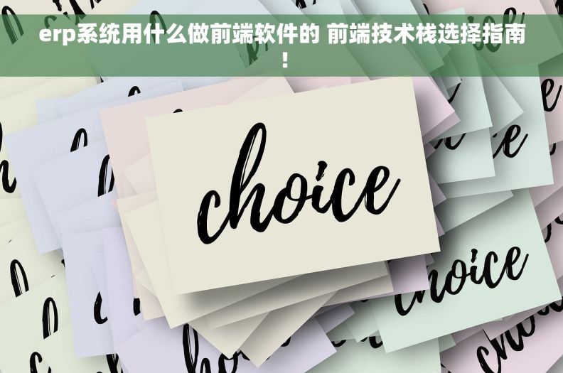 erp系统用什么做前端软件的 前端技术栈选择指南！