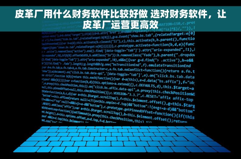 皮革厂用什么财务软件比较好做 选对财务软件，让皮革厂运营更高效