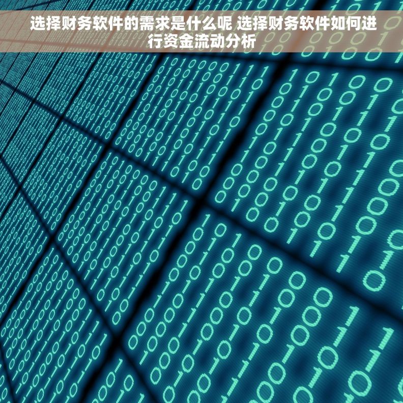  选择财务软件的需求是什么呢 选择财务软件如何进行资金流动分析