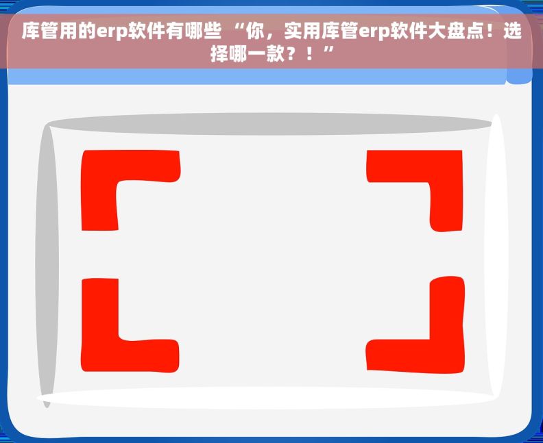 库管用的erp软件有哪些 “你，实用库管erp软件大盘点！选择哪一款？！”