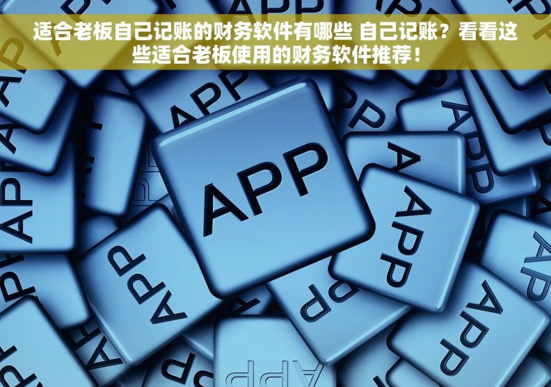 适合老板自己记账的财务软件有哪些 自己记账？看看这些适合老板使用的财务软件推荐！