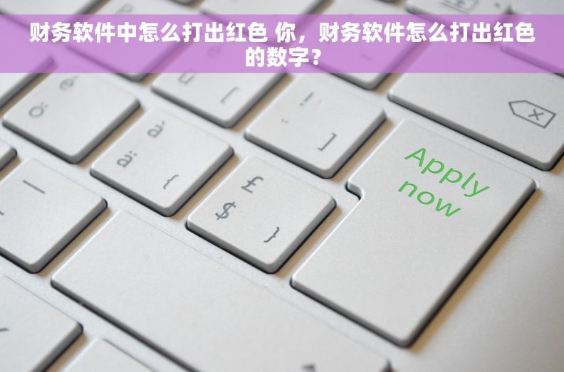 财务软件中怎么打出红色 你，财务软件怎么打出红色的数字？