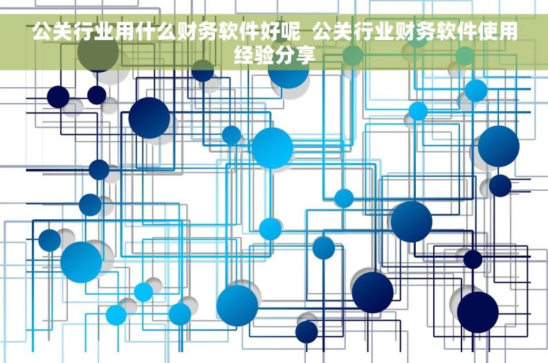 公关行业用什么财务软件好呢  公关行业财务软件使用经验分享