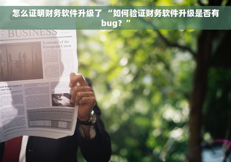 怎么证明财务软件升级了 “如何验证财务软件升级是否有bug？”