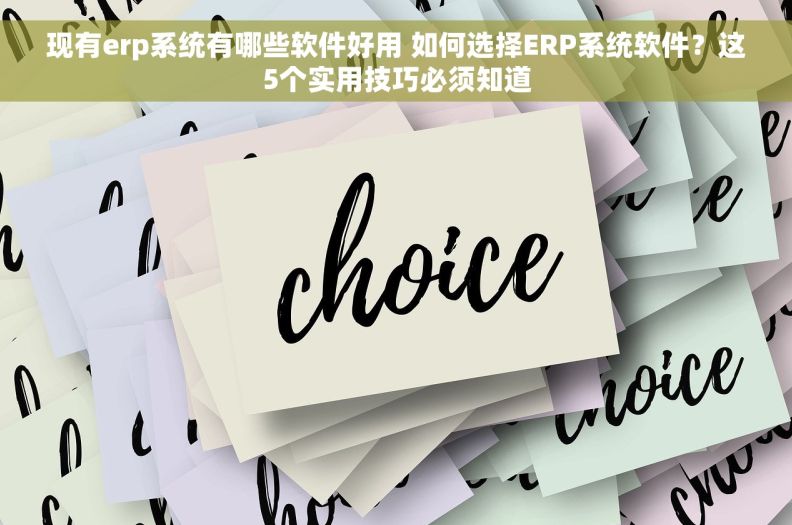 现有erp系统有哪些软件好用 如何选择ERP系统软件？这5个实用技巧必须知道