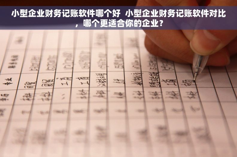 小型企业财务记账软件哪个好  小型企业财务记账软件对比，哪个更适合你的企业？