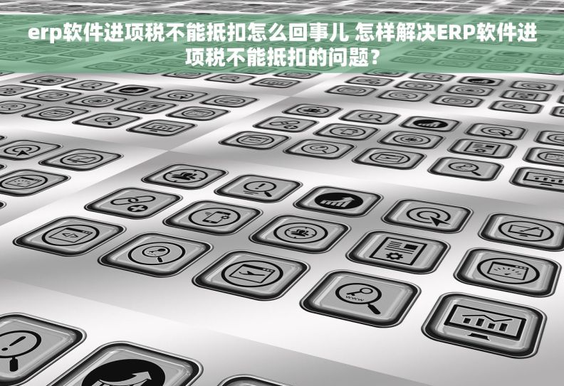 erp软件进项税不能抵扣怎么回事儿 怎样解决ERP软件进项税不能抵扣的问题？