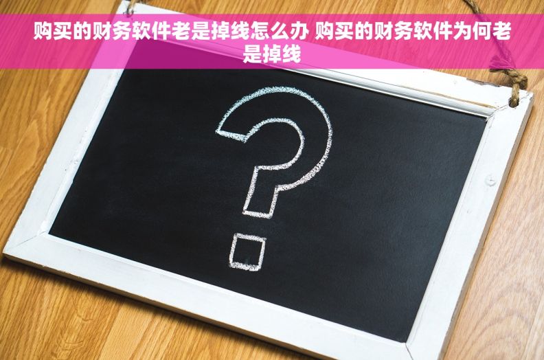 购买的财务软件老是掉线怎么办 购买的财务软件为何老是掉线