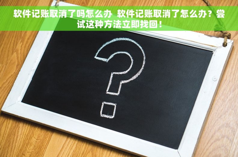 软件记账取消了吗怎么办  软件记账取消了怎么办？尝试这种方法立即找回！