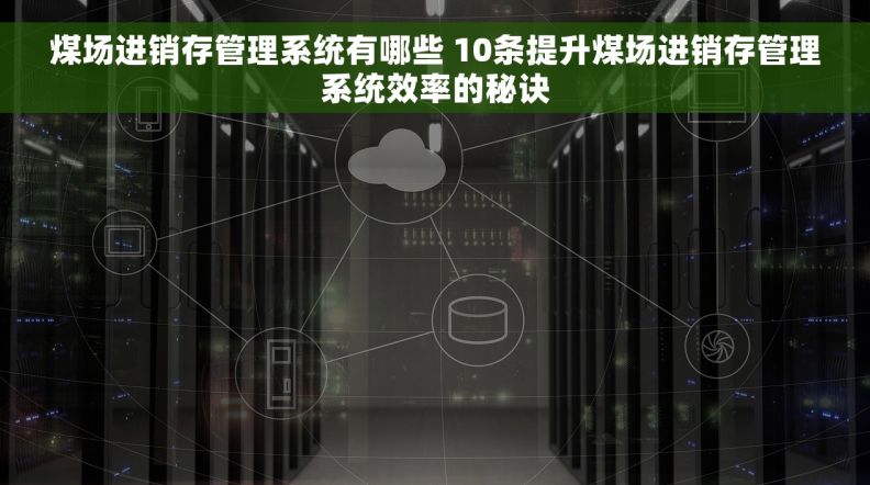 煤场进销存管理系统有哪些 10条提升煤场进销存管理系统效率的秘诀