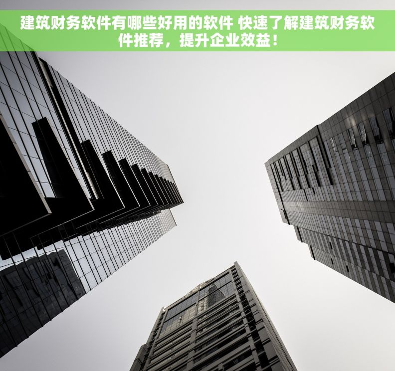 建筑财务软件有哪些好用的软件 快速了解建筑财务软件推荐，提升企业效益！