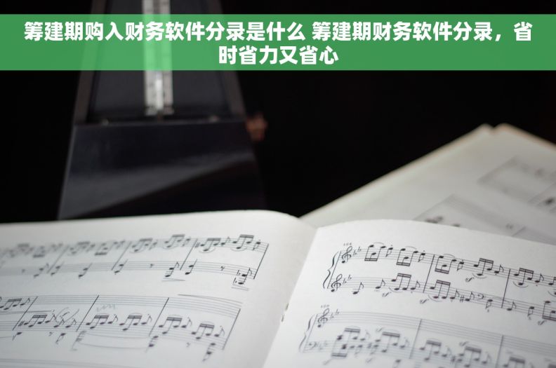 筹建期购入财务软件分录是什么 筹建期财务软件分录，省时省力又省心