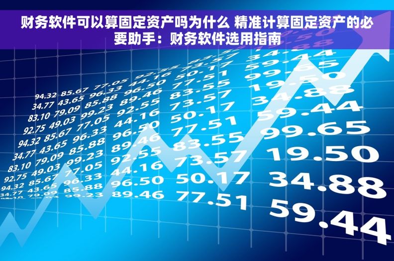 财务软件可以算固定资产吗为什么 精准计算固定资产的必要助手：财务软件选用指南