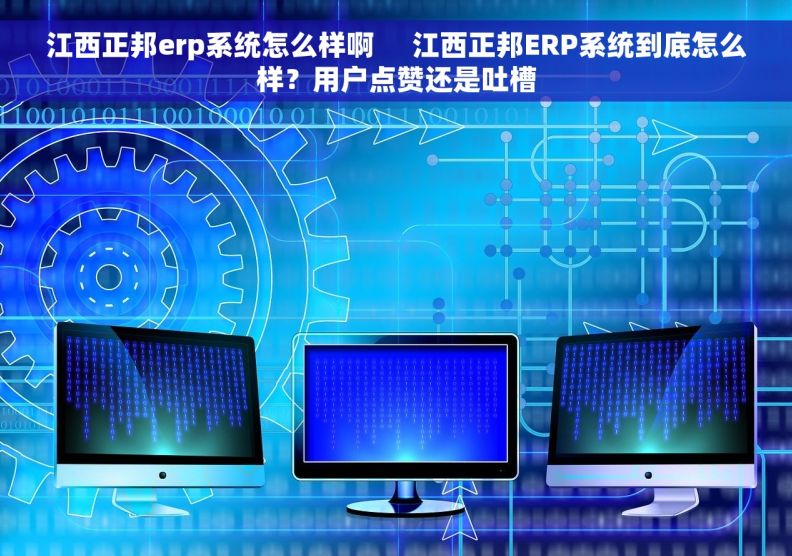 江西正邦erp系统怎么样啊     江西正邦ERP系统到底怎么样？用户点赞还是吐槽