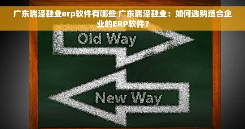 广东瑞泽鞋业erp软件有哪些 广东瑞泽鞋业：如何选购适合企业的ERP软件？