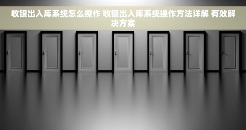 收银出入库系统怎么操作 收银出入库系统操作方法详解 有效解决方案