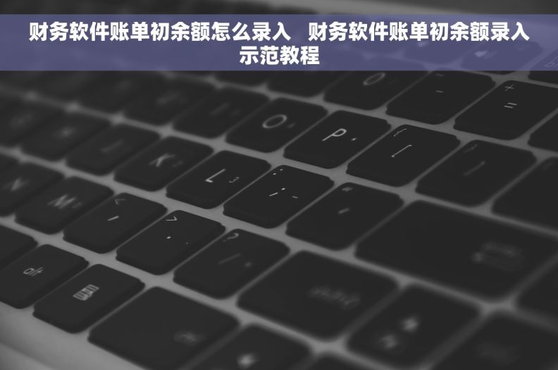 财务软件账单初余额怎么录入   财务软件账单初余额录入示范教程