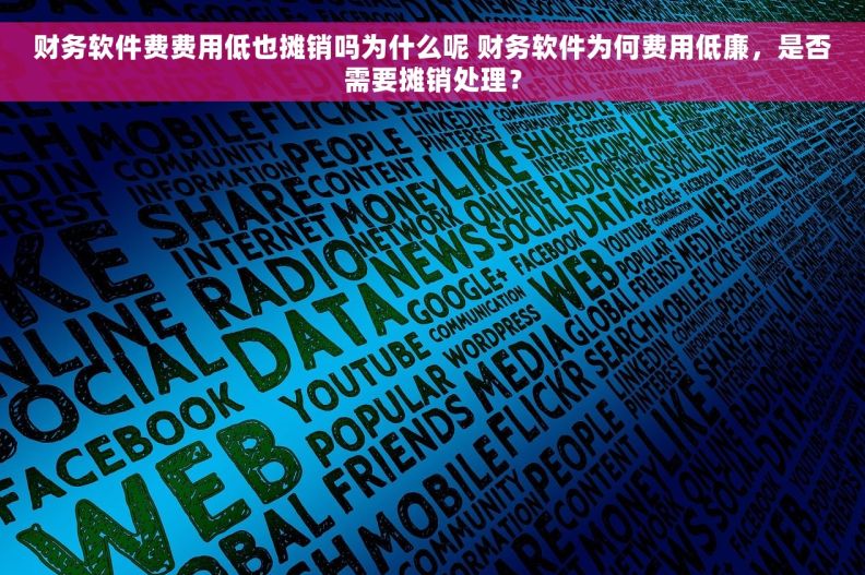 财务软件费费用低也摊销吗为什么呢 财务软件为何费用低廉，是否需要摊销处理？