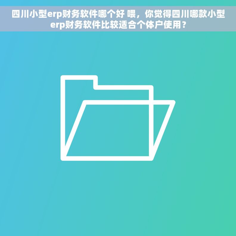 四川小型erp财务软件哪个好 喂，你觉得四川哪款小型erp财务软件比较适合个体户使用？