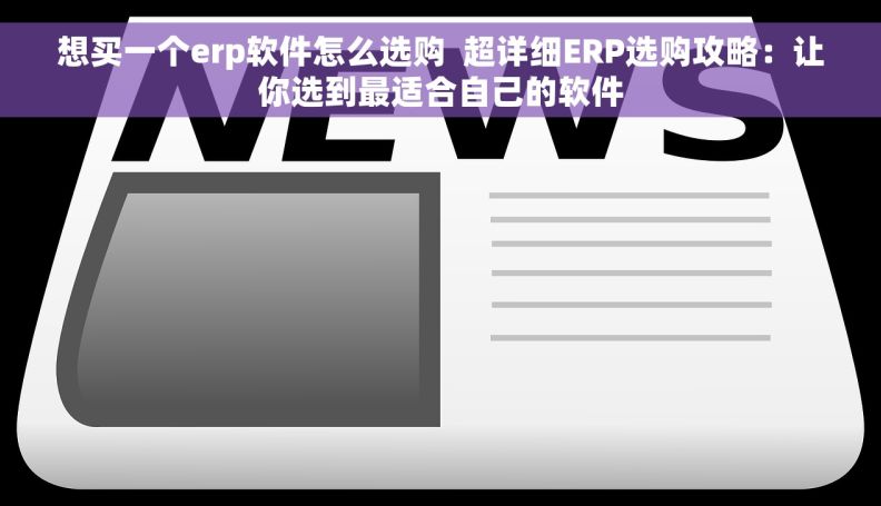 想买一个erp软件怎么选购  超详细ERP选购攻略：让你选到最适合自己的软件