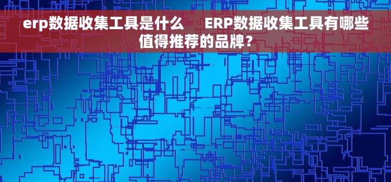 erp数据收集工具是什么     ERP数据收集工具有哪些值得推荐的品牌？