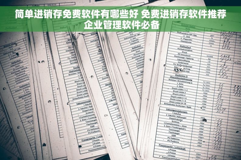 简单进销存免费软件有哪些好 免费进销存软件推荐 企业管理软件必备