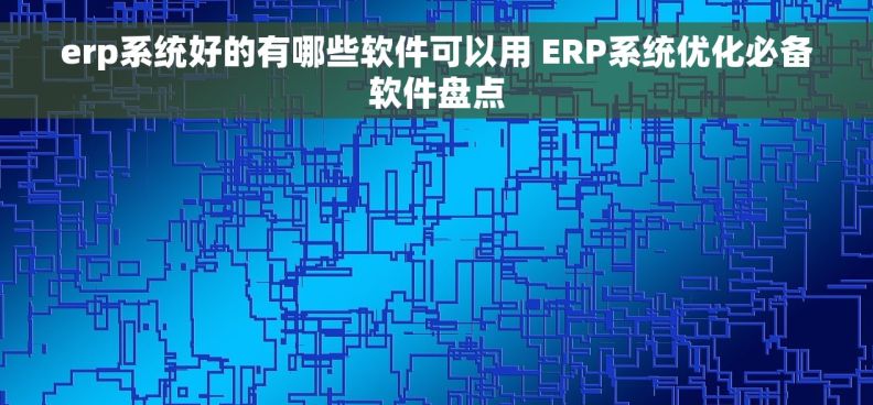 erp系统好的有哪些软件可以用 ERP系统优化必备软件盘点