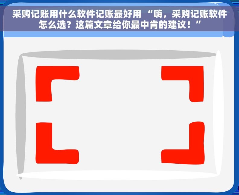 采购记账用什么软件记账最好用 “嗨，采购记账软件怎么选？这篇文章给你最中肯的建议！”